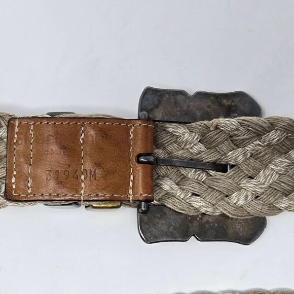 STREETS AHEAD CALIFORNIA WOVEN LARGE METAL ORNATE BUCKLE WOMENS MEDIUM BELT 38" - Picture 4 of 5